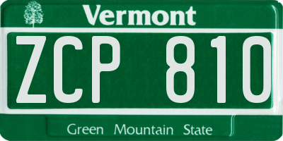 VT license plate ZCP810