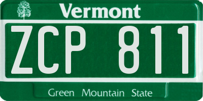 VT license plate ZCP811