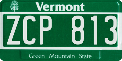 VT license plate ZCP813