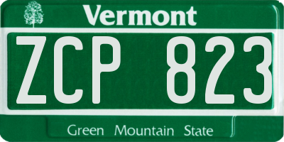 VT license plate ZCP823