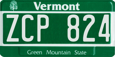 VT license plate ZCP824