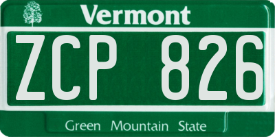 VT license plate ZCP826