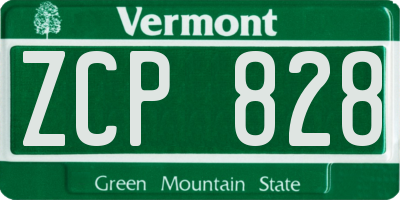 VT license plate ZCP828