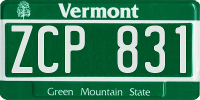 VT license plate ZCP831