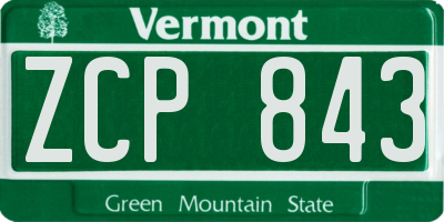 VT license plate ZCP843