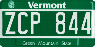 VT license plate ZCP844