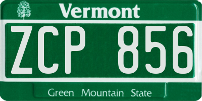 VT license plate ZCP856