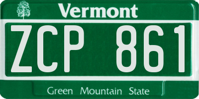 VT license plate ZCP861
