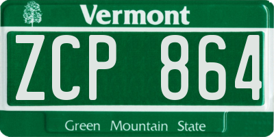 VT license plate ZCP864