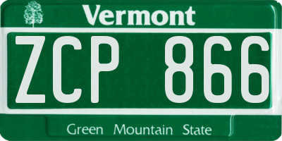 VT license plate ZCP866