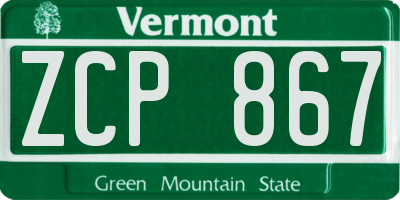 VT license plate ZCP867