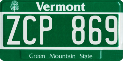 VT license plate ZCP869
