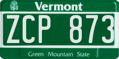 VT license plate ZCP873