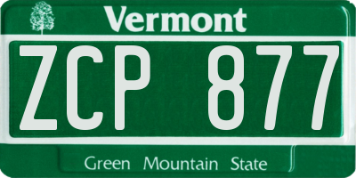 VT license plate ZCP877