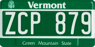 VT license plate ZCP879