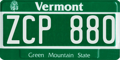 VT license plate ZCP880