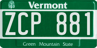 VT license plate ZCP881