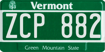 VT license plate ZCP882