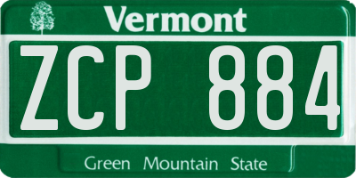VT license plate ZCP884