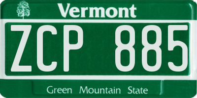 VT license plate ZCP885