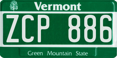 VT license plate ZCP886