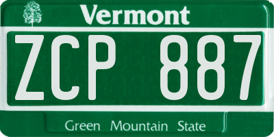 VT license plate ZCP887