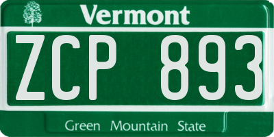VT license plate ZCP893