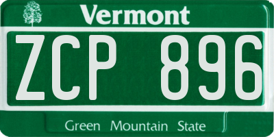 VT license plate ZCP896