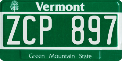 VT license plate ZCP897