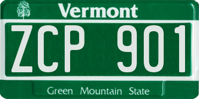 VT license plate ZCP901
