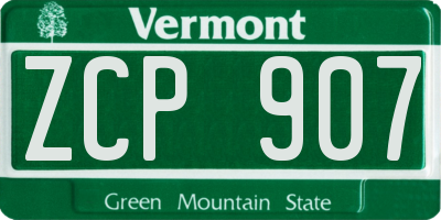 VT license plate ZCP907