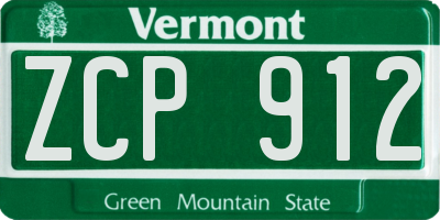 VT license plate ZCP912