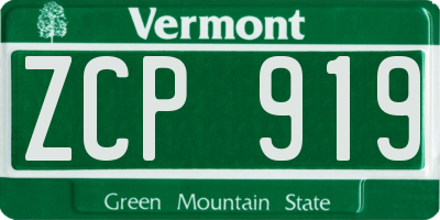 VT license plate ZCP919