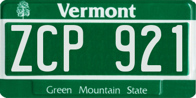 VT license plate ZCP921