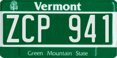 VT license plate ZCP941