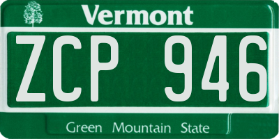VT license plate ZCP946