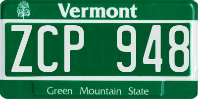 VT license plate ZCP948