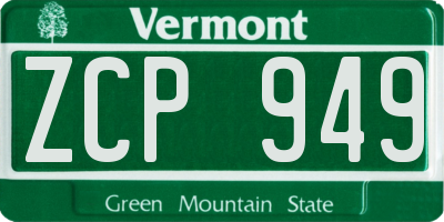 VT license plate ZCP949