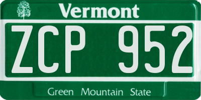 VT license plate ZCP952