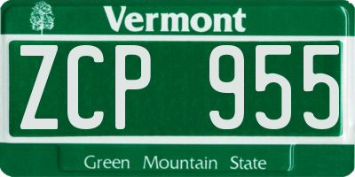 VT license plate ZCP955