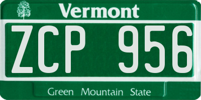 VT license plate ZCP956