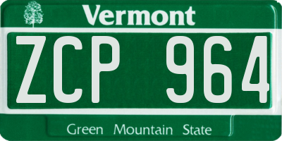 VT license plate ZCP964