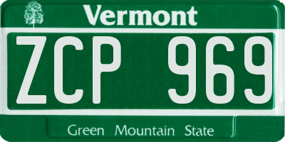 VT license plate ZCP969