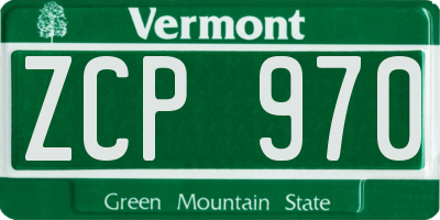 VT license plate ZCP970