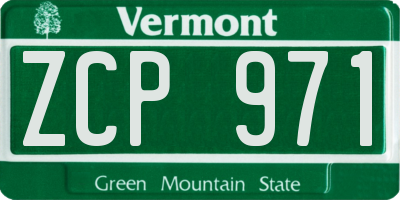 VT license plate ZCP971