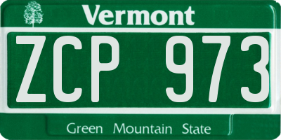 VT license plate ZCP973