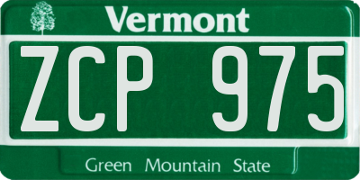 VT license plate ZCP975