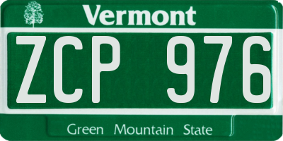 VT license plate ZCP976