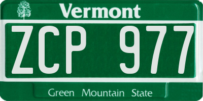VT license plate ZCP977