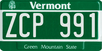 VT license plate ZCP991